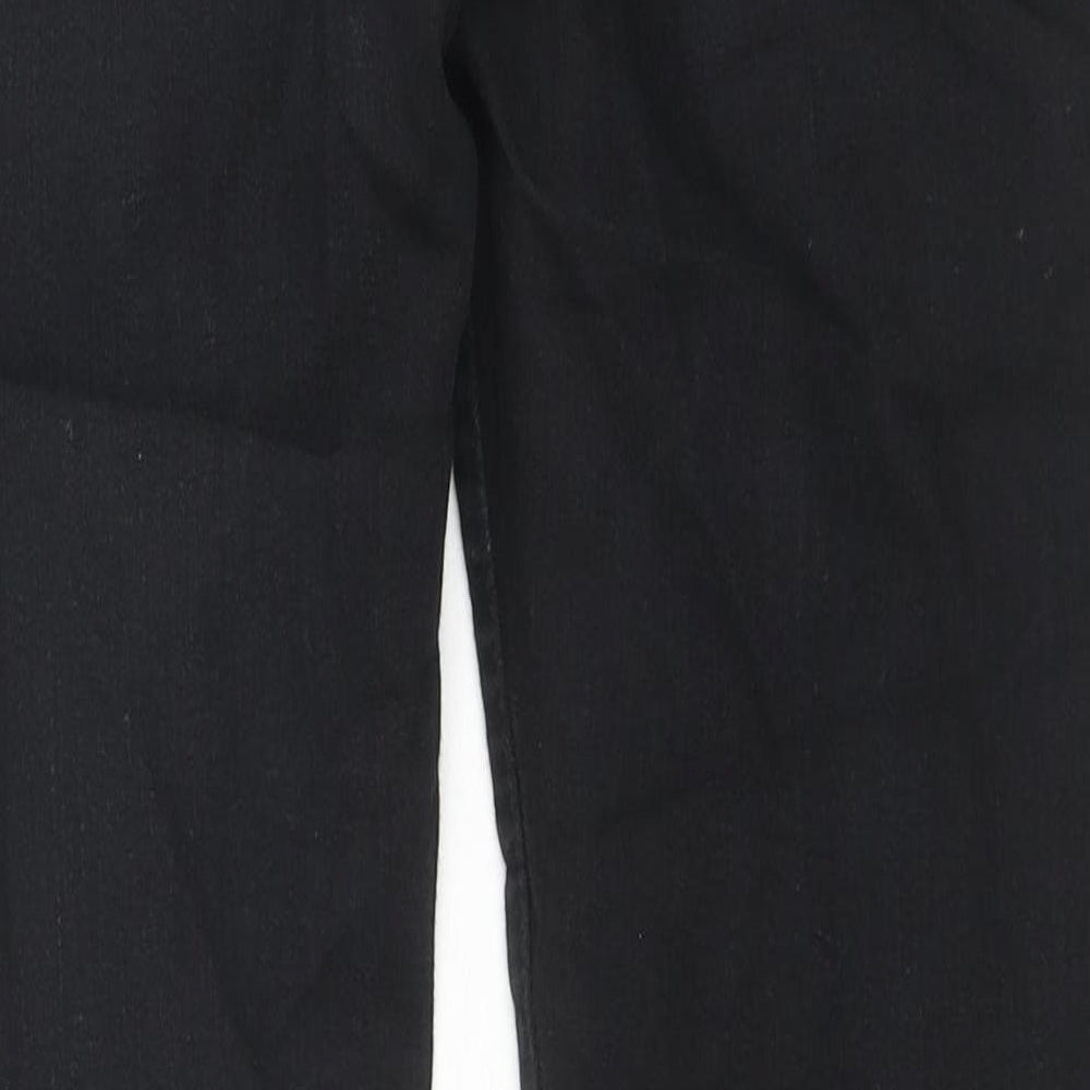 NEXT Womens Black Cotton Straight Jeans Size 12 L29 in Slim Zip