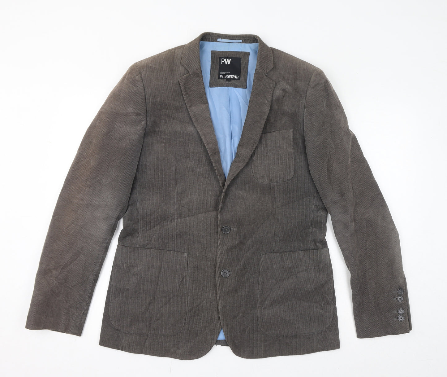 Peter Werth Mens Brown Cotton Jacket Blazer Size 40 Regular