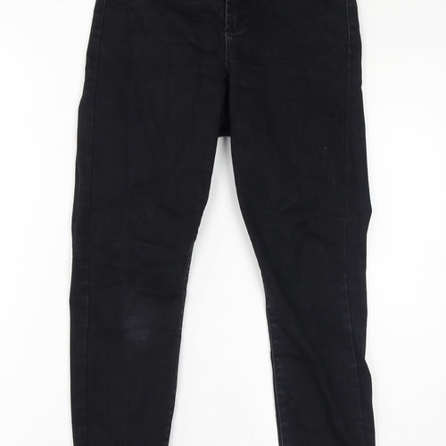 Denim & Co. Womens Black Cotton Skinny Jeans Size 10 L23 in Regular Zip