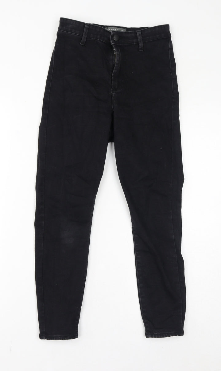Denim & Co. Womens Black Cotton Skinny Jeans Size 10 L23 in Regular Zip