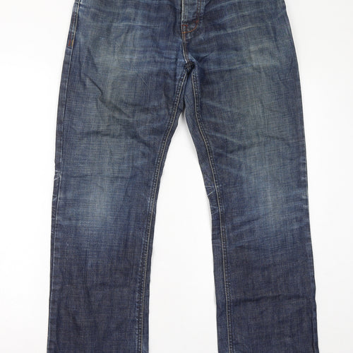Parallel Womens Blue Cotton Straight Jeans Size 32 in L32 in Regular Zip