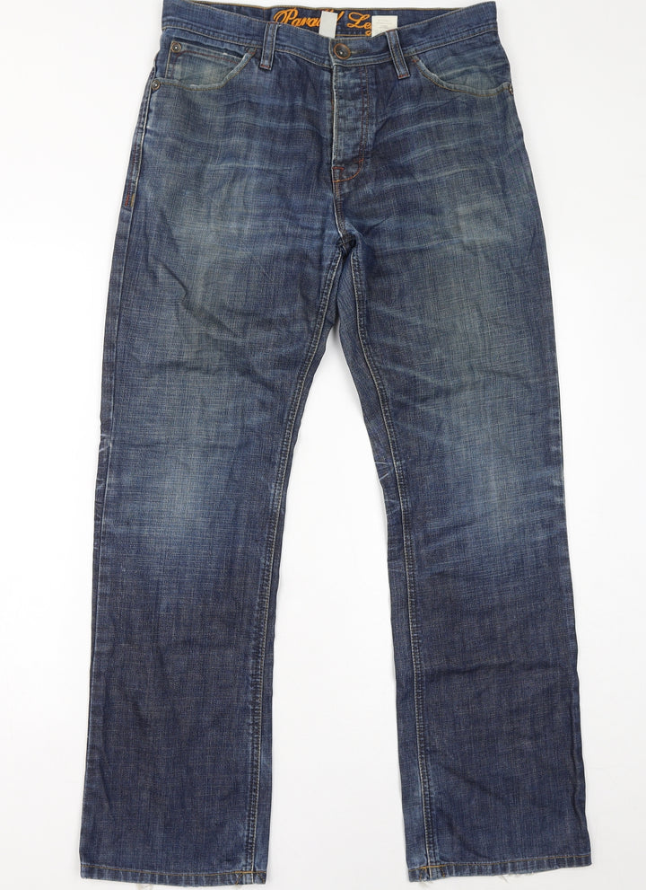 Parallel Womens Blue Cotton Straight Jeans Size 32 in L32 in Regular Zip