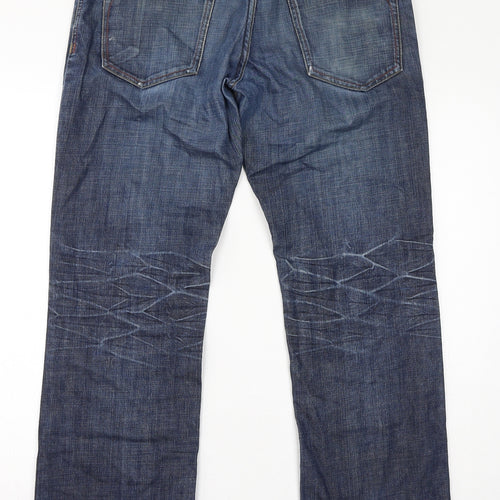 Parallel Womens Blue Cotton Straight Jeans Size 32 in L32 in Regular Zip