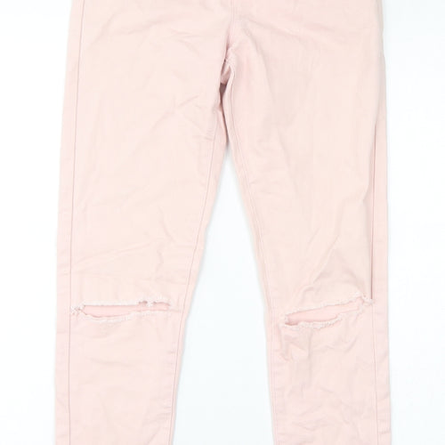 Denim & Co. Womens Pink Cotton Skinny Jeans Size 10 L28 in Regular Zip