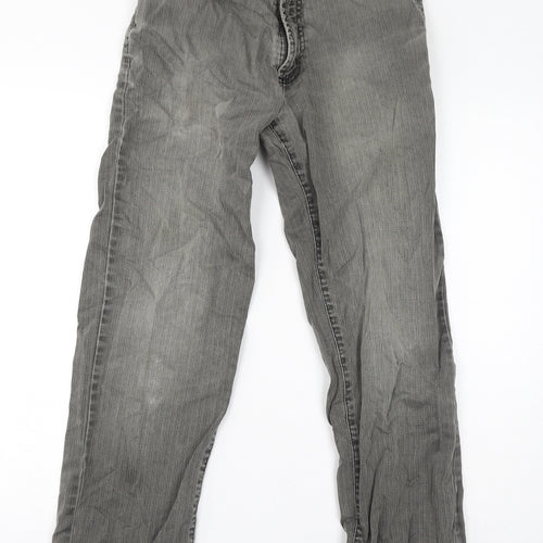 Exclusively Womens Grey Cotton Straight Jeans Size 30 in L30 in Regular Zip