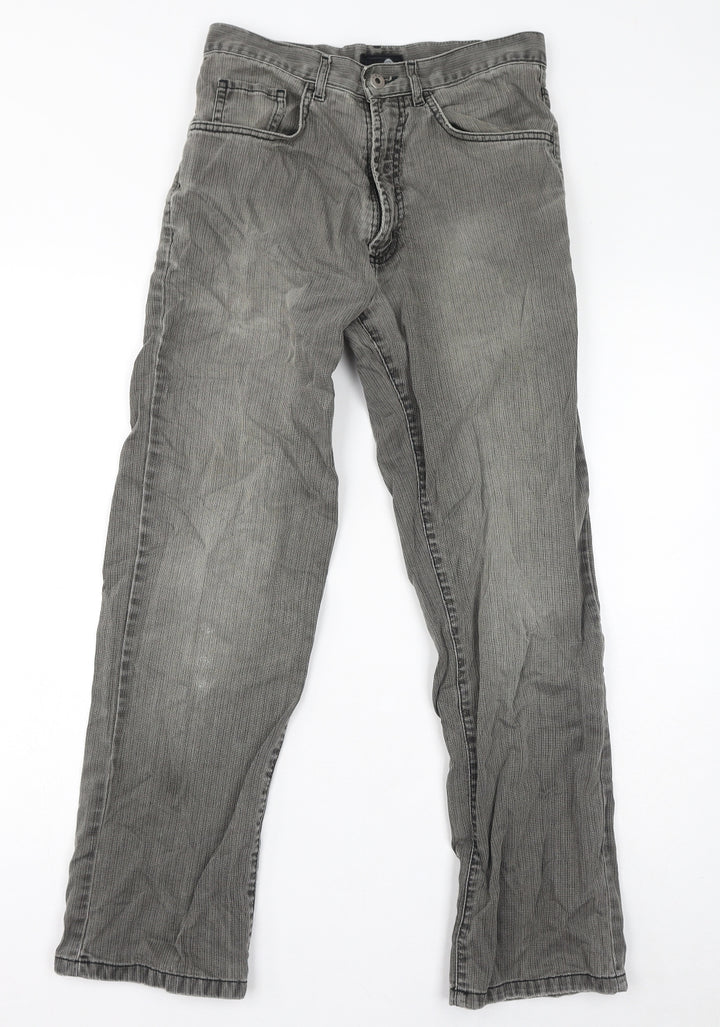Exclusively Womens Grey Cotton Straight Jeans Size 30 in L30 in Regular Zip