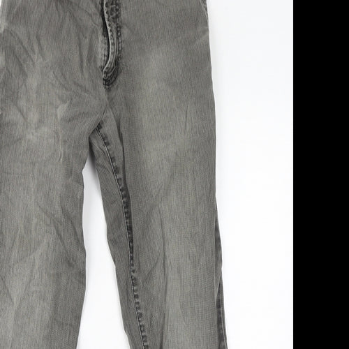 Exclusively Womens Grey Cotton Straight Jeans Size 30 in L30 in Regular Zip