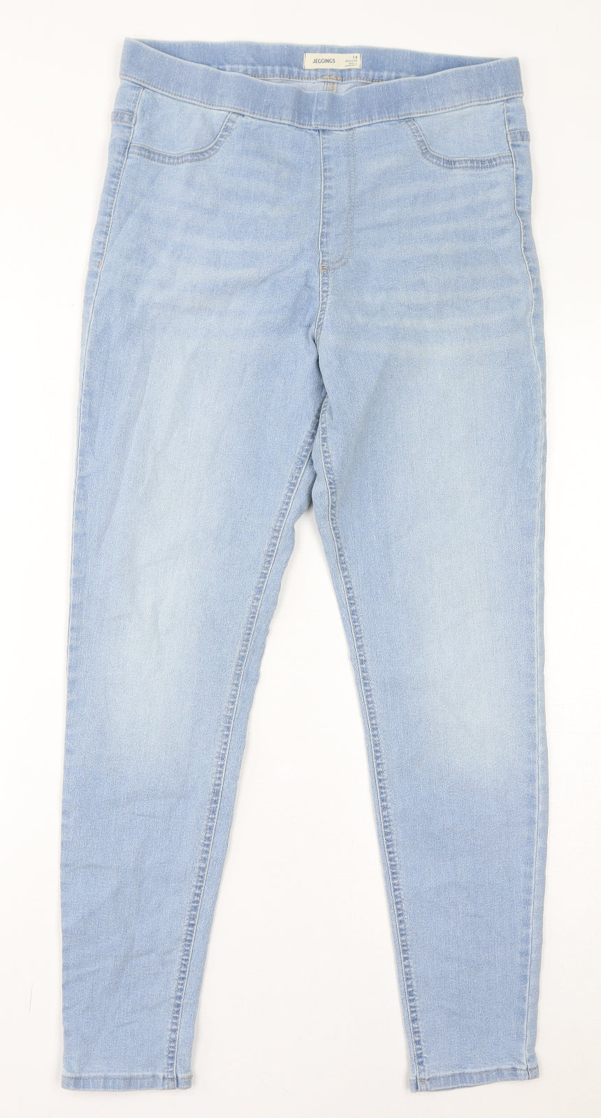 Marks and Spencer Womens Blue Cotton Jegging Jeans Size 14 L28 in Regular
