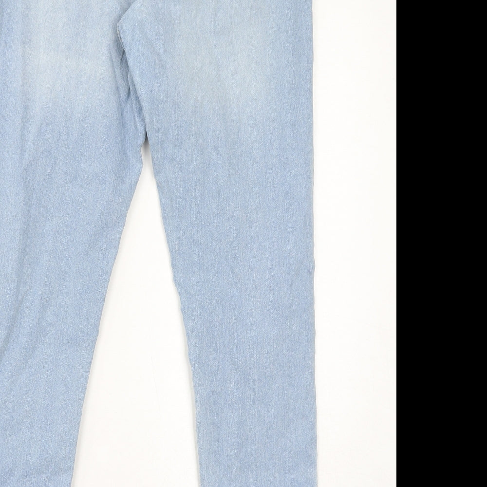 Marks and Spencer Womens Blue Cotton Jegging Jeans Size 14 L28 in Regular