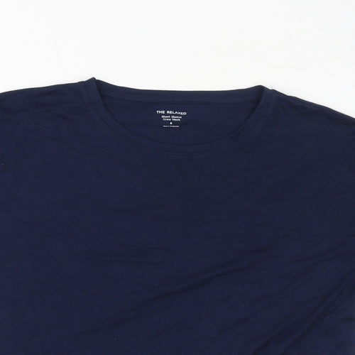 Marks and Spencer Womens Blue Cotton Basic T-Shirt Size 8 Collared