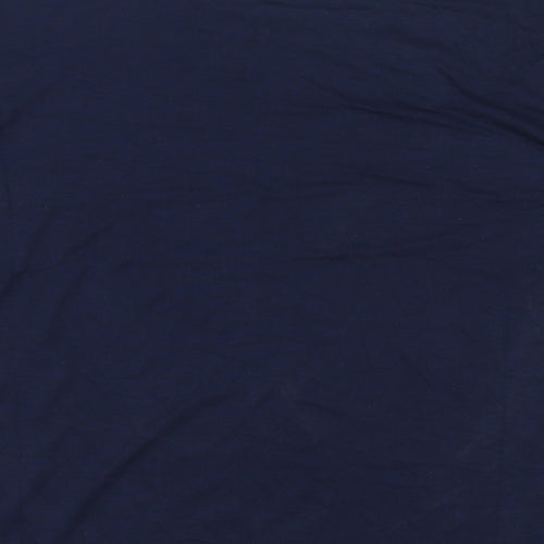 Marks and Spencer Womens Blue Cotton Basic T-Shirt Size 8 Collared