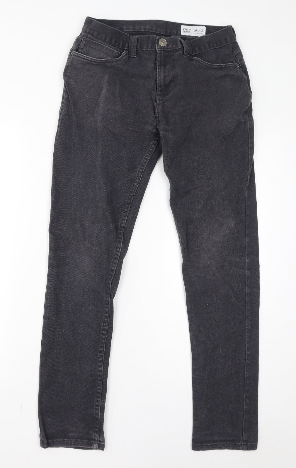 Denim & Co. Womens Grey Cotton Skinny Jeans Size 30 in L32 in Regular Zip