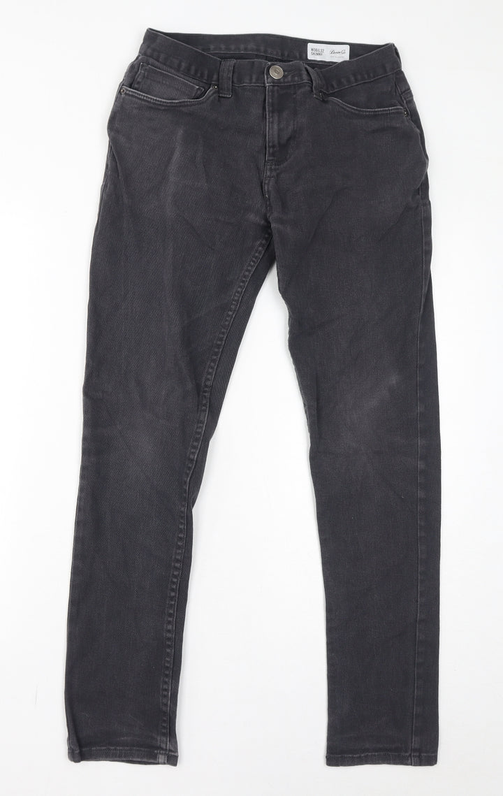 Denim & Co. Womens Grey Cotton Skinny Jeans Size 30 in L32 in Regular Zip