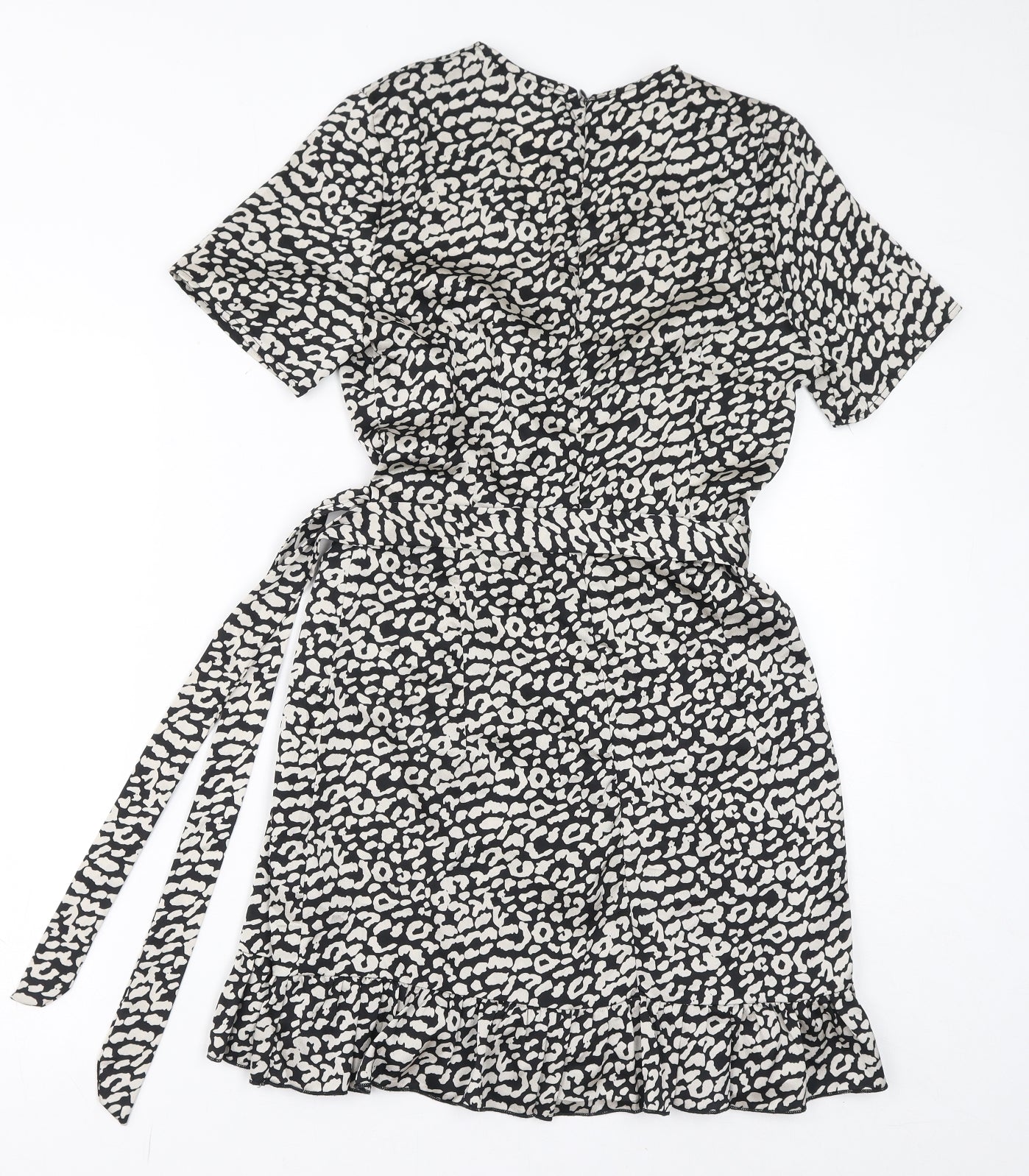 Quiz Womens Black Geometric Polyester Mini Size 10 V-Neck Zip