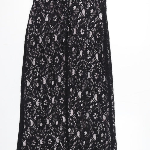 Quiz Womens Black Polyester Tank Dress Size 12 V-Neck Zip - Slit