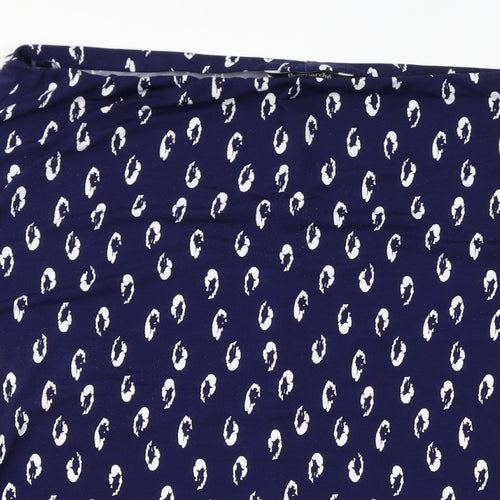 Bonmarché Womens Blue Geometric Polyester A-Line Skirt Size 20