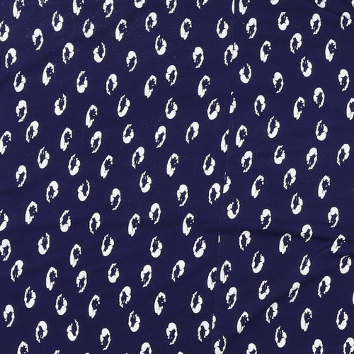 Bonmarché Womens Blue Geometric Polyester A-Line Skirt Size 20