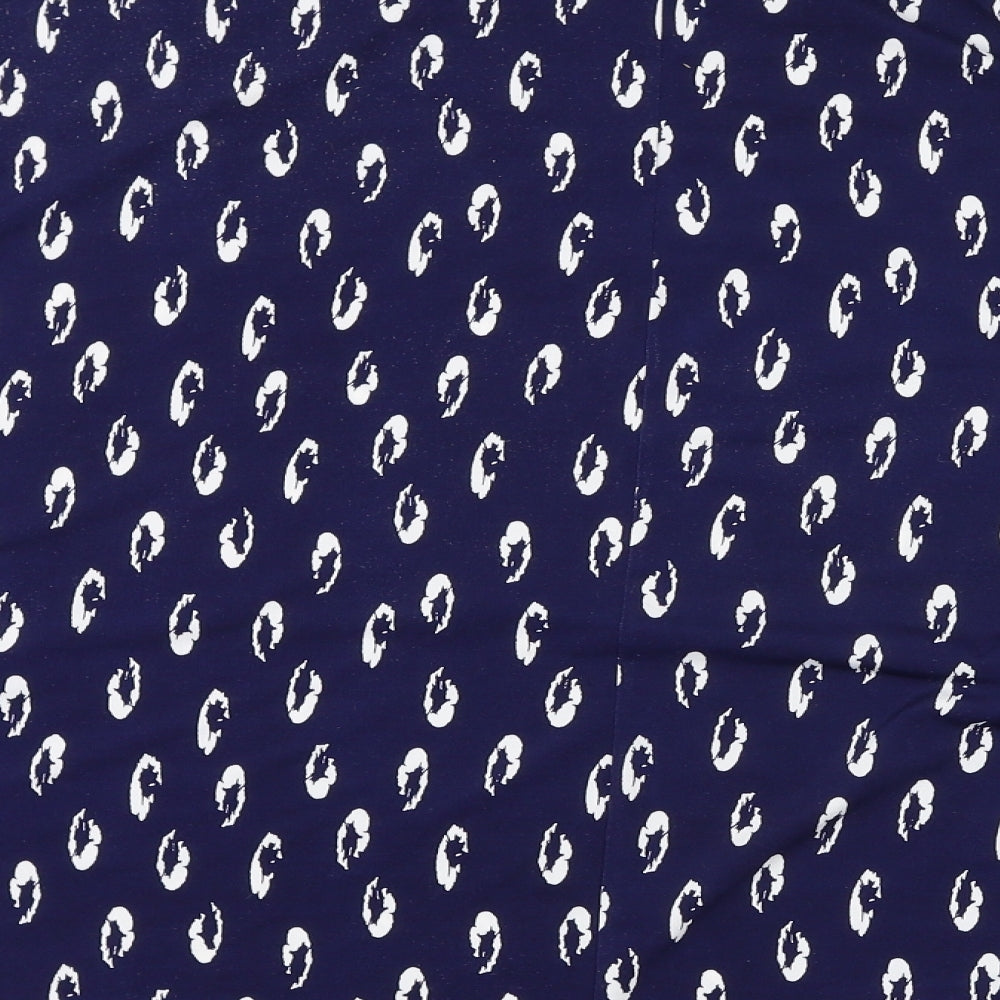 Bonmarché Womens Blue Geometric Polyester A-Line Skirt Size 20
