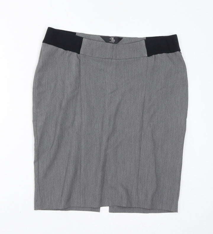 Mothercare Womens Grey Polyester Straight & Pencil Skirt Size 12