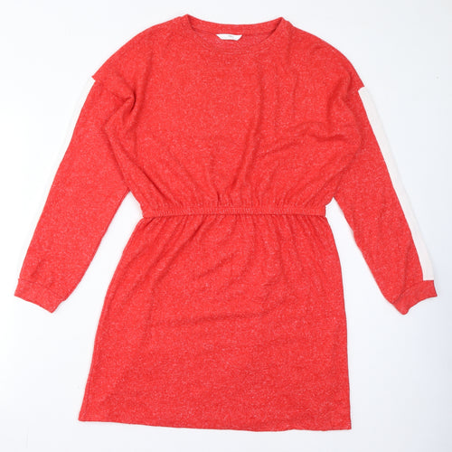 Marks and Spencer Girls Red Viscose A-Line Size 14-15 Years Round Neck Pullover