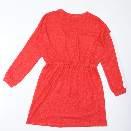 Marks and Spencer Girls Red Viscose A-Line Size 14-15 Years Round Neck Pullover