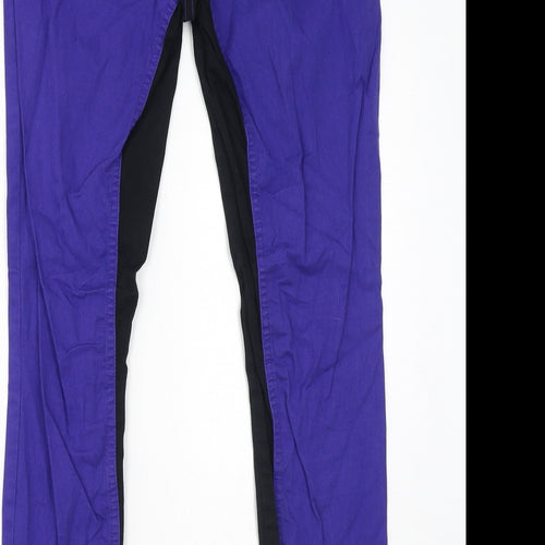 Internacionale Womens Blue Cotton Skinny Jeans Size 14 L29 in Regular Zip