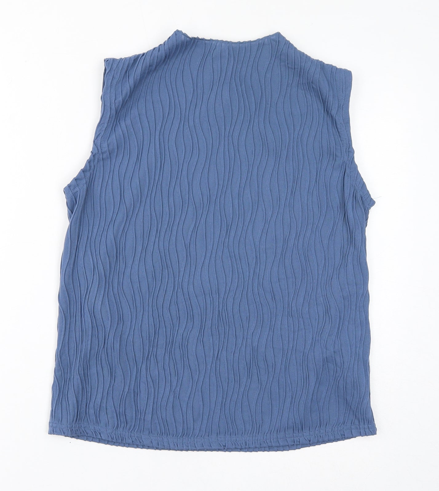 Dazy Womens Blue Polyester Basic Tank Size 3XL Round Neck