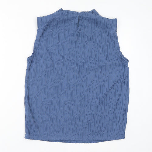 Dazy Womens Blue Polyester Basic Tank Size 3XL Round Neck