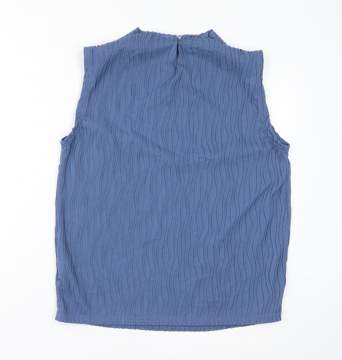 Dazy Womens Blue Polyester Basic Tank Size 3XL Round Neck