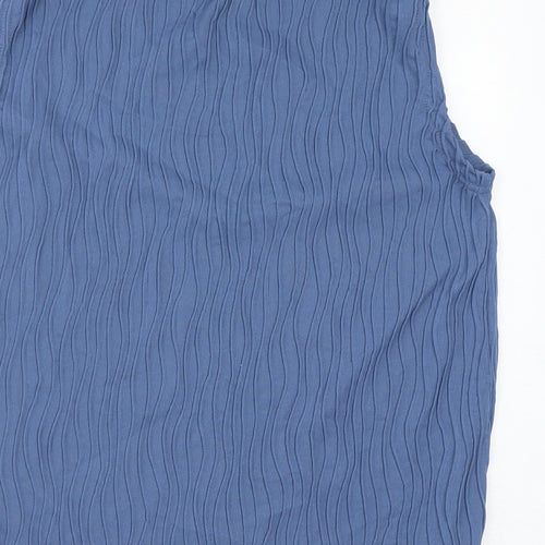 Dazy Womens Blue Polyester Basic Tank Size 3XL Round Neck