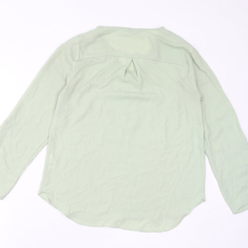 Et Vous Womens Green Polyester Basic Blouse Size 10 V-Neck