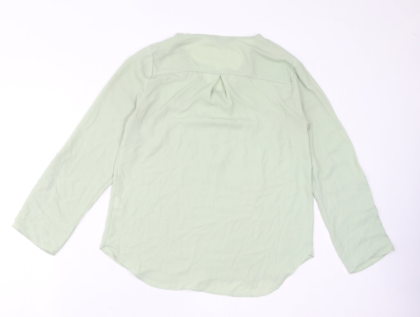 Et Vous Womens Green Polyester Basic Blouse Size 10 V-Neck