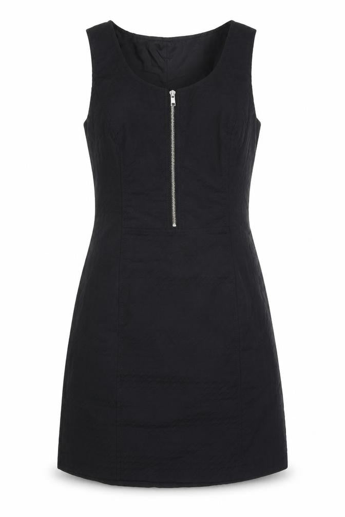 Front view of Next women’s black polyester a-line, size UK 10, round neck zip