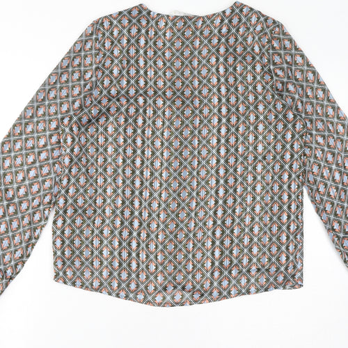 Only Womens Green Polyester Basic Blouse Size S V-Neck - Sparkle