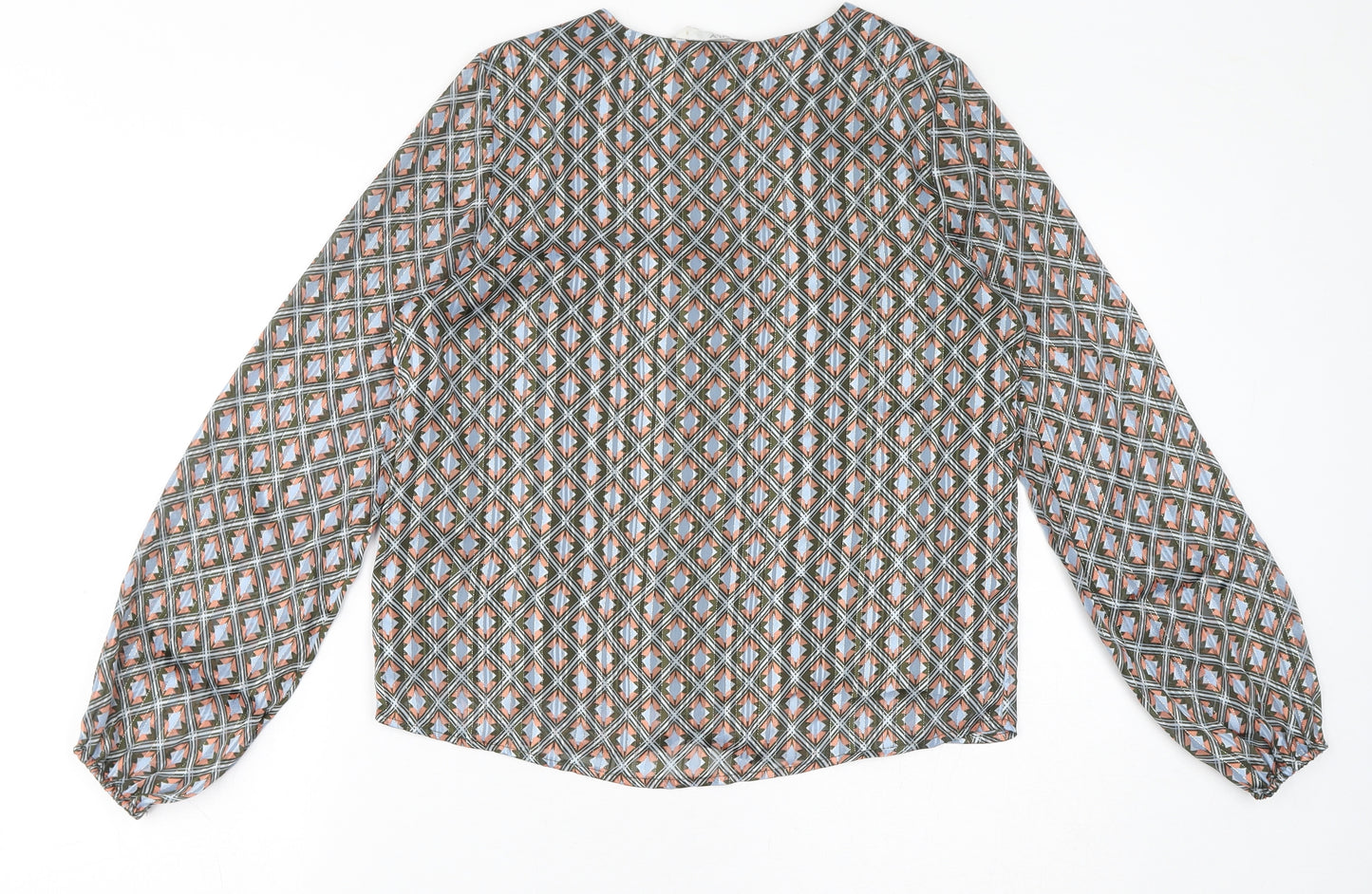 Only Womens Green Polyester Basic Blouse Size S V-Neck - Sparkle