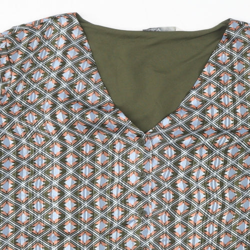 Only Womens Green Polyester Basic Blouse Size S V-Neck - Sparkle