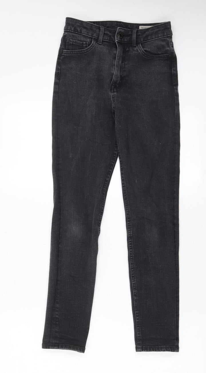 Marks and Spencer Womens Grey Cotton Skinny Jeans Size 6 L27 in Regular Zip - Pockets