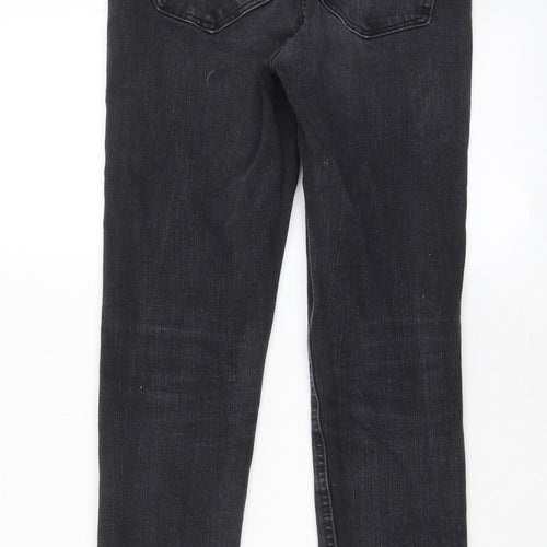Marks and Spencer Womens Grey Cotton Skinny Jeans Size 6 L27 in Regular Zip - Pockets