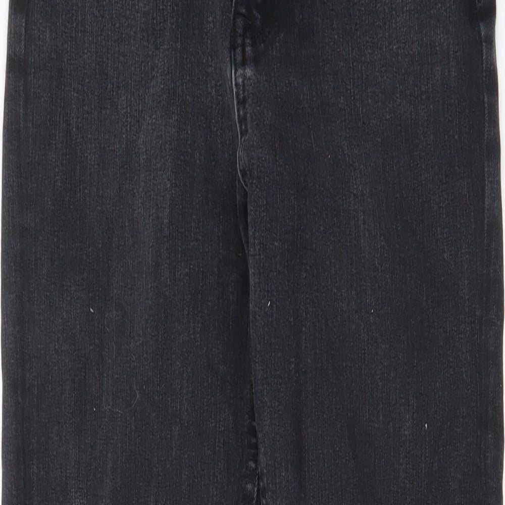Marks and Spencer Womens Grey Cotton Skinny Jeans Size 6 L27 in Regular Zip - Pockets