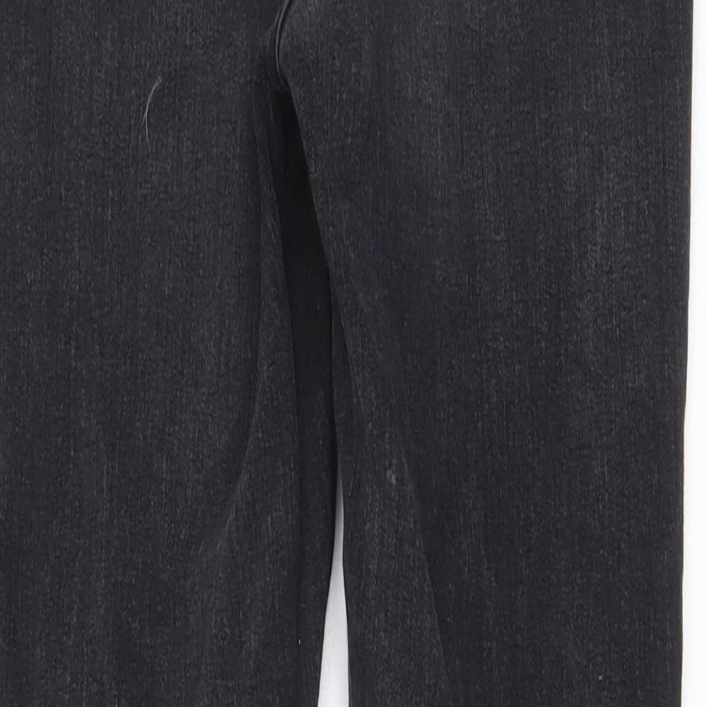 Marks and Spencer Womens Grey Cotton Skinny Jeans Size 6 L27 in Regular Zip - Pockets