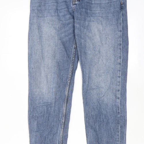 Topshop Womens Blue Cotton Straight Jeans Size 26 in L32 in Regular Button - Pockets