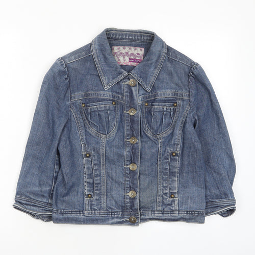 Authentic Womens Blue Jacket Size 12 Button - Pockets