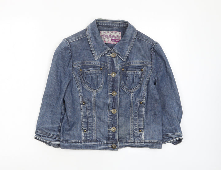 Authentic Womens Blue Jacket Size 12 Button - Pockets