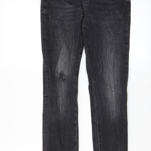 Zara Womens Black Cotton Skinny Jeans Size 8 L28 in Regular Zip - Pockets