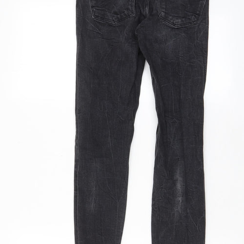 Zara Womens Black Cotton Skinny Jeans Size 8 L28 in Regular Zip - Pockets