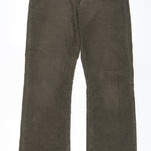 Lee Cooper Mens Green Cotton Trousers Size 30 in L29 in Regular Zip - Pockets