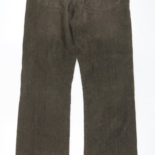 Lee Cooper Mens Green Cotton Trousers Size 30 in L29 in Regular Zip - Pockets