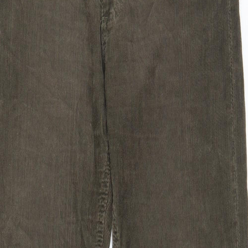 Lee Cooper Mens Green Cotton Trousers Size 30 in L29 in Regular Zip - Pockets