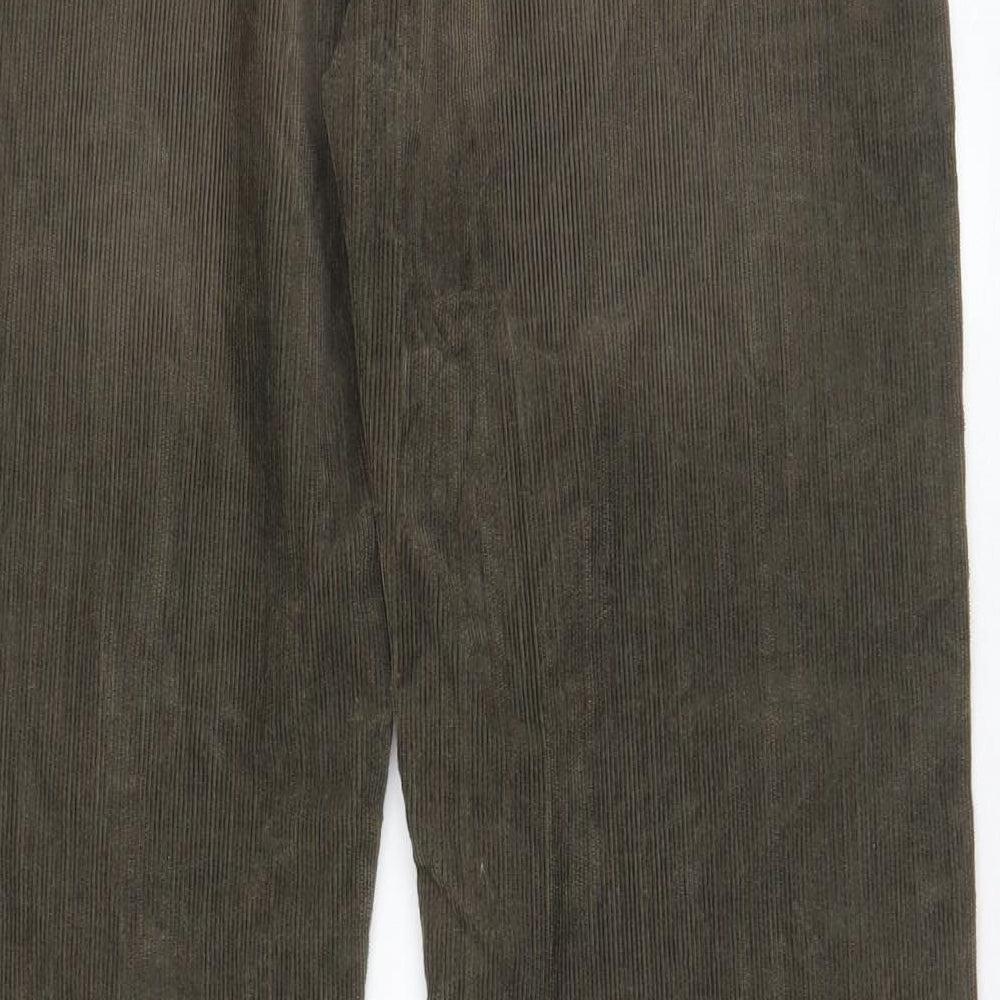 Lee Cooper Mens Green Cotton Trousers Size 30 in L29 in Regular Zip - Pockets
