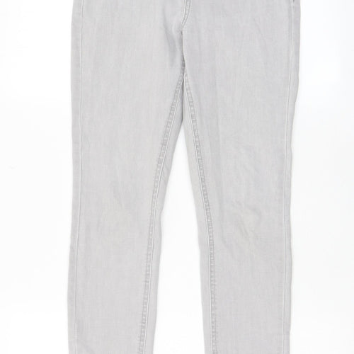 Denim & Co. Womens Grey Cotton Skinny Jeans Size 10 L28 in Regular Zip - Pockets